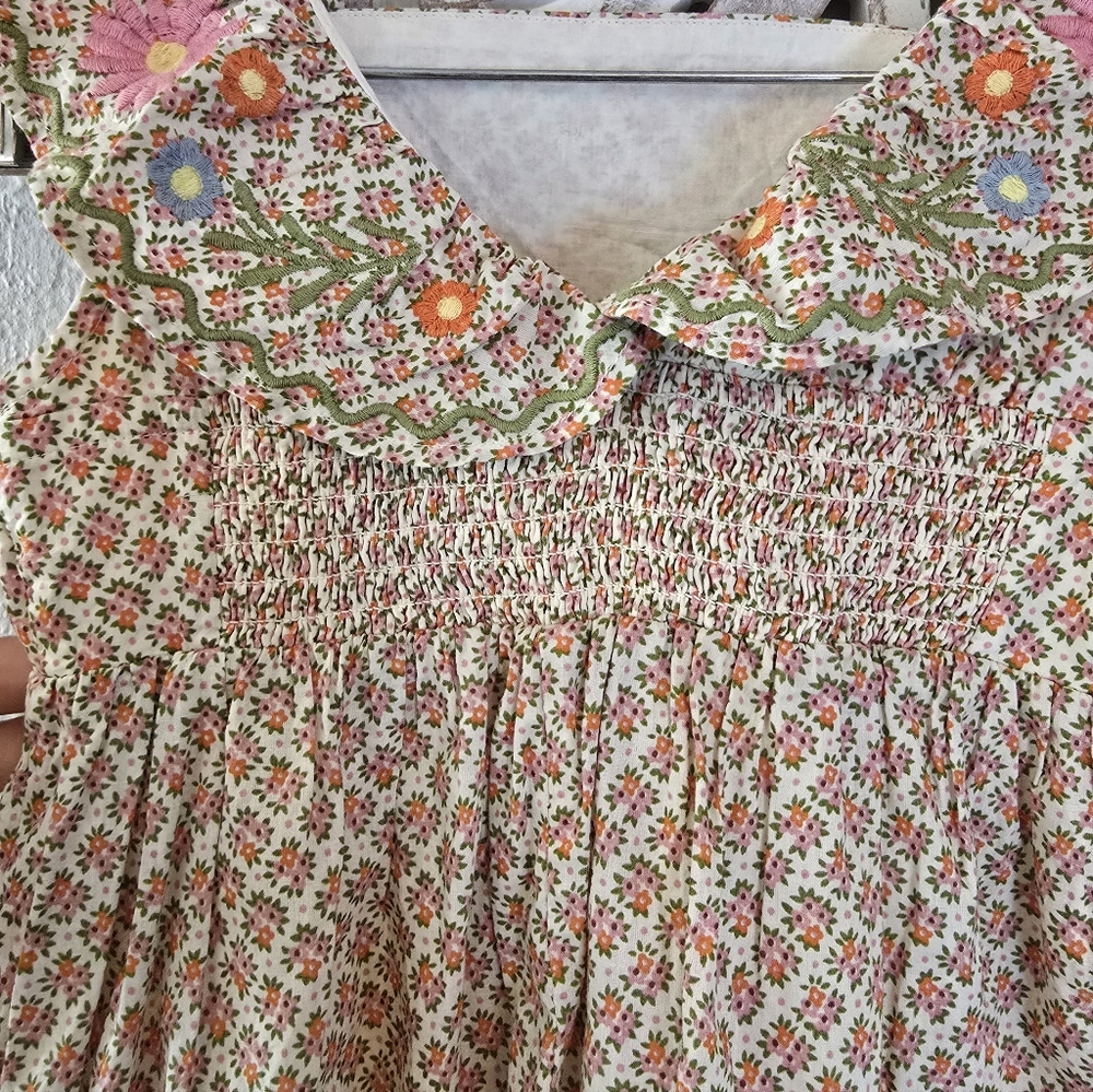 mini boden girls 7-8 Embroidered Pinafore Dress - Picture 6 of 8
